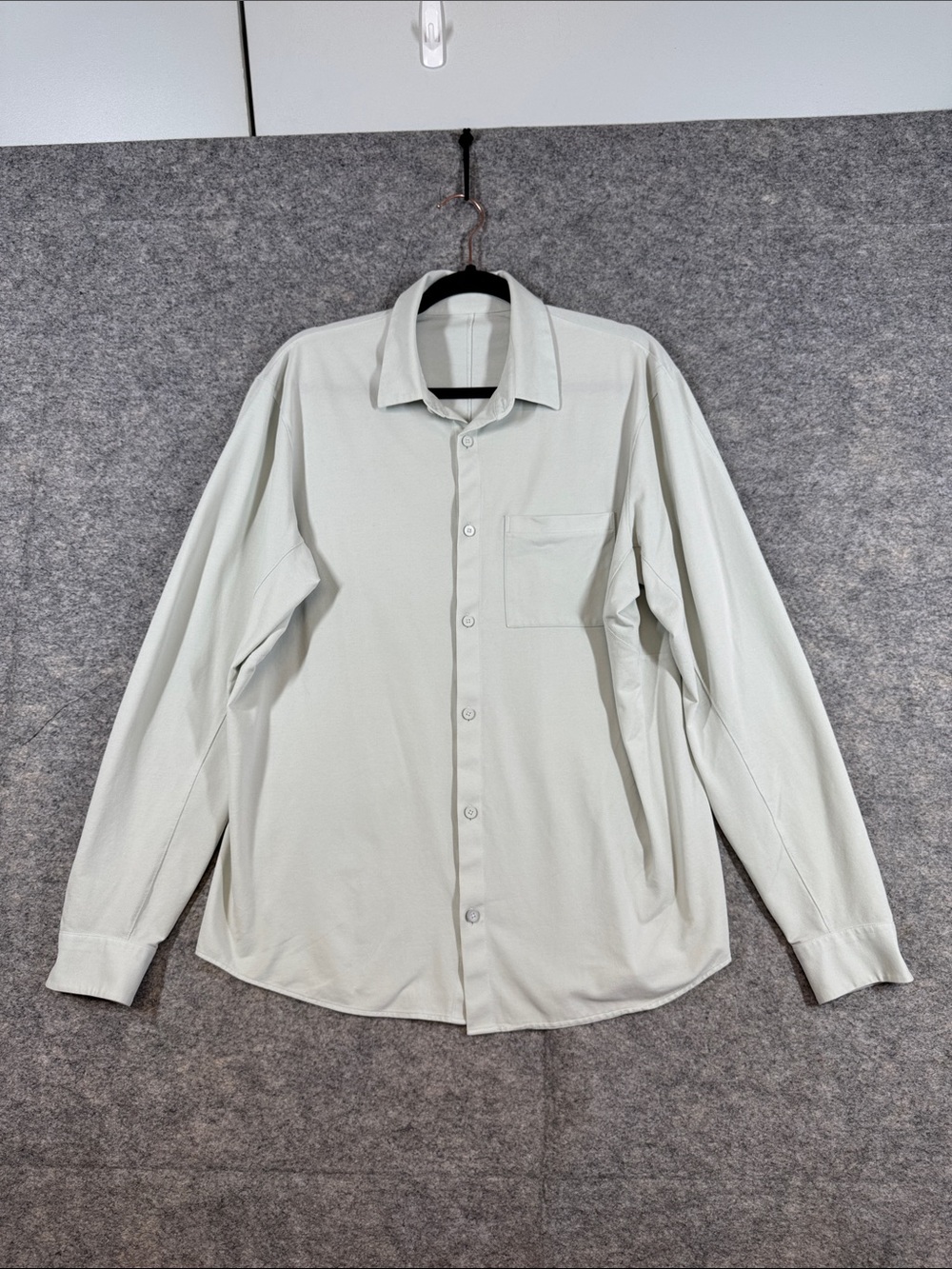 Lululemon Commission Casual Button Up Shirt Light Grey Office Minimal Performanc
